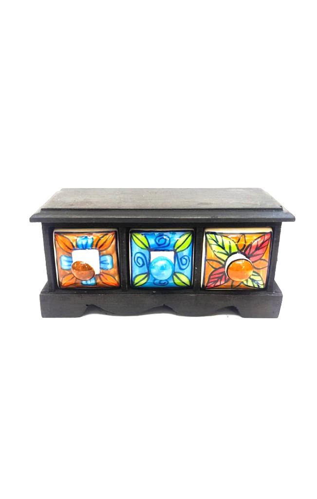 3 Drawer Sweet Dry Fruits Box Jewelry Dressing Table Organizer From Tamrapatra