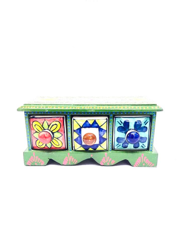 3 Drawer Traditional Hand Painted Exclusive Arts Store & Show By Tamrapatra