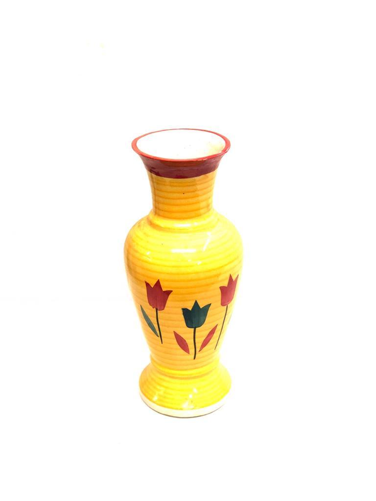 Flower Pot Ceramic Make Handcrafted In India With Flower Design Tamrapatra