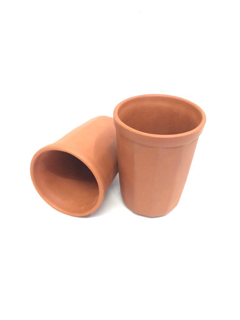 Easy Grip Clay Glasses Serve Refreshments In Terracotta Handmade Tamrapatra