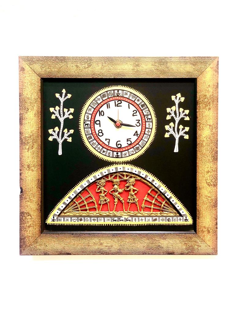 Artistic Wall Clocks Selection Based On Warli Art & Brass Dhokra By Tamrapatra