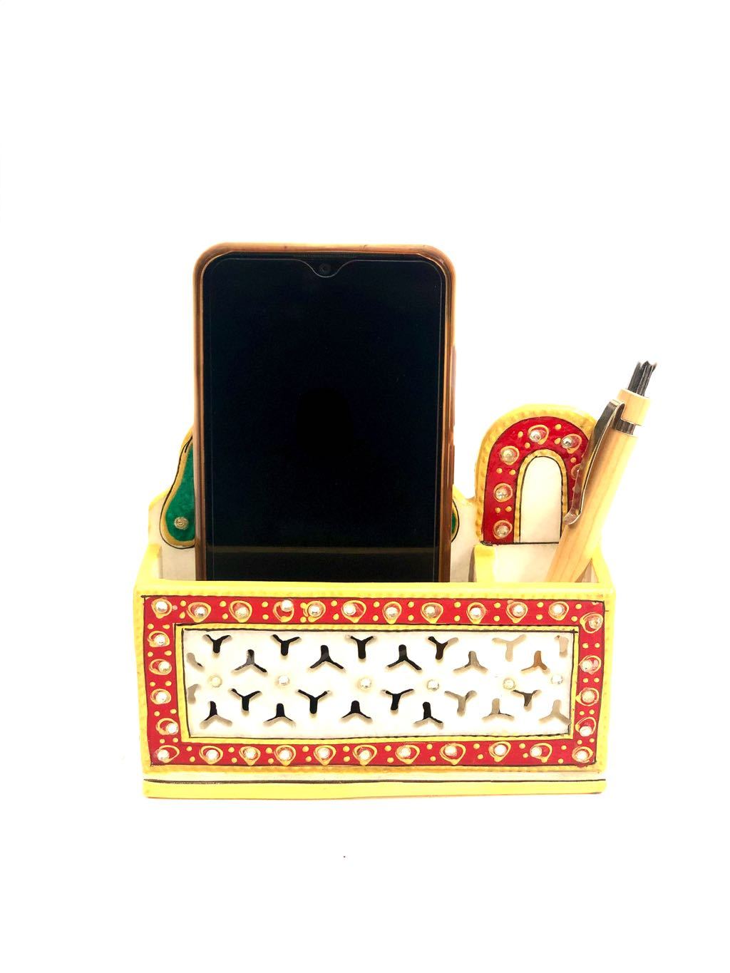 Peacock Style Marble Combo Utility Stand For Corporate Gifts Tamrapatra