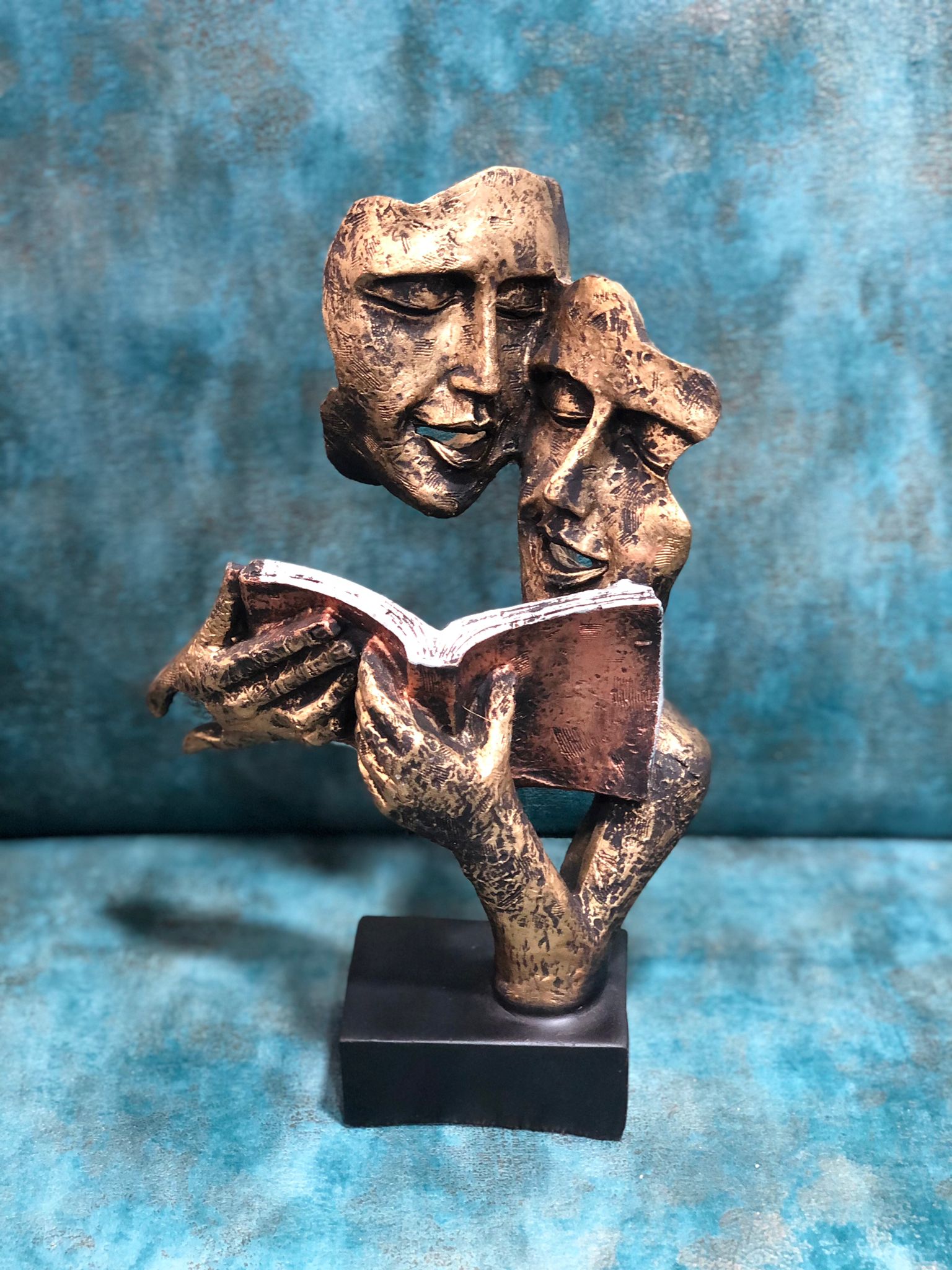 Couple Reading Book Lovers Theme Unique Artifacts Theme Statue By Tamrapatra