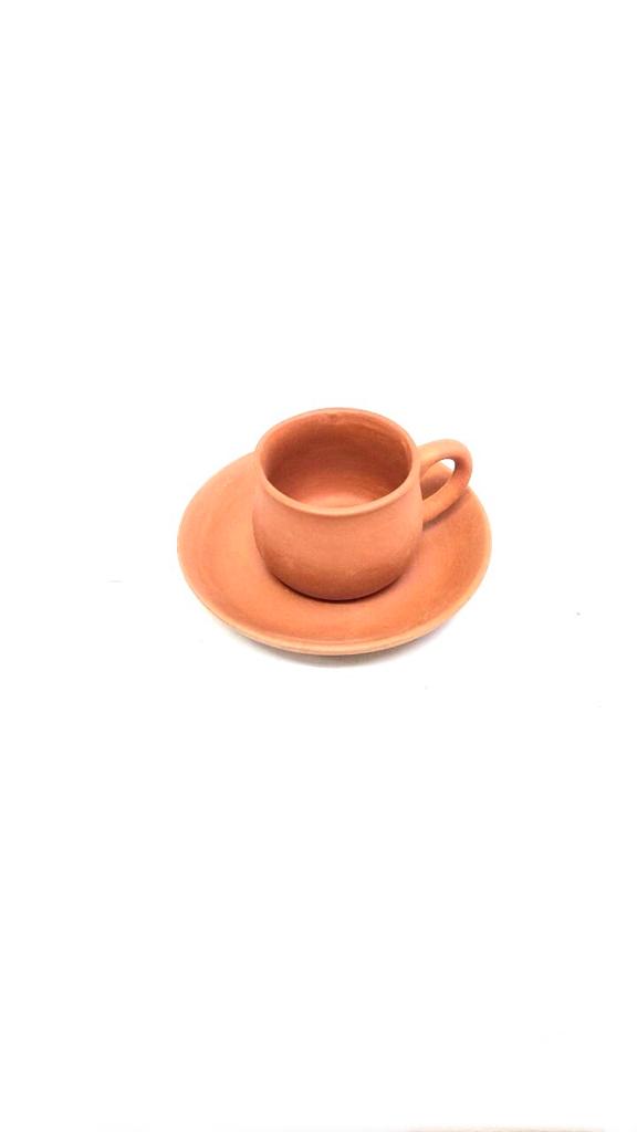 Terracotta Cup & Saucer Pack Of 6 Great For Tea/Coffee Use Dinning By Tamrapatra - Tamrapatra