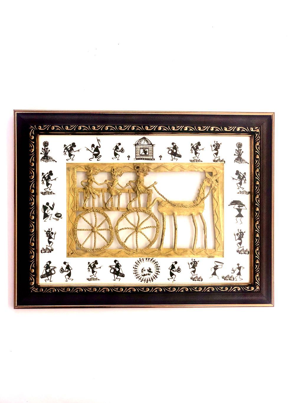 Villagers Riding On Horse Cart Rural Lost Wax Dhokra Art Tamrapatra