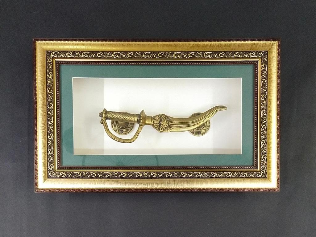 Brass Dagger Enclosed In Beautiful Glass Frame Exclusive Collectible By Tamrapatra