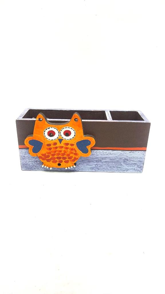 The Lovely Owl Series Of Handcrafted Utilities Pen Mobile Holder By Tamrapatra