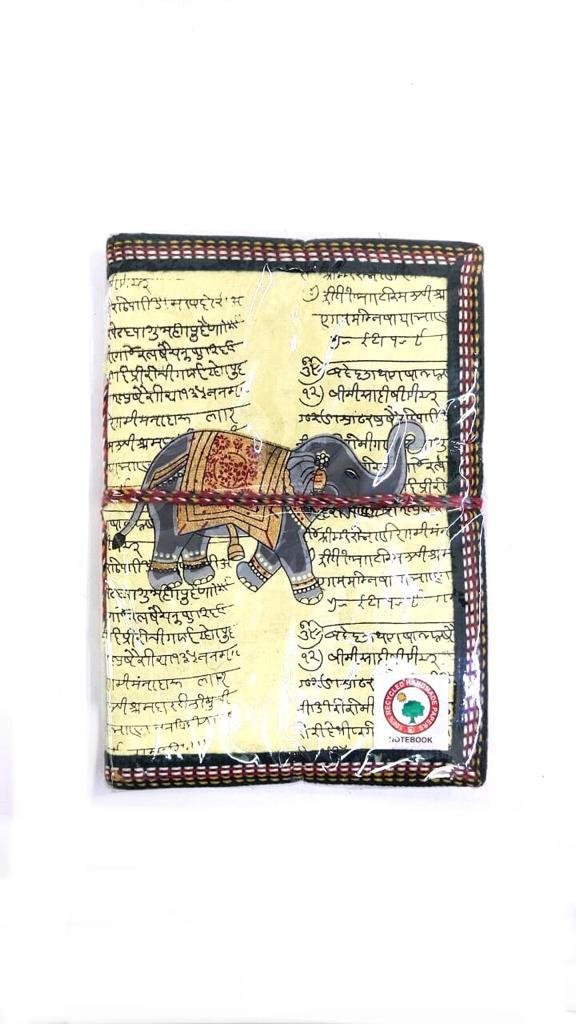 Handmade Diary With Recycled Paper Beige Shade Elephant From Tamrapatra