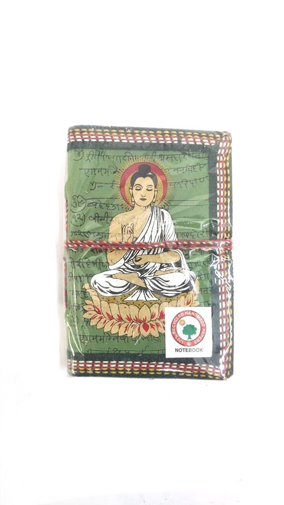 Buddha Design Green Shade Diary With Recycled  Paper Gifts Stationery Tamrapatra