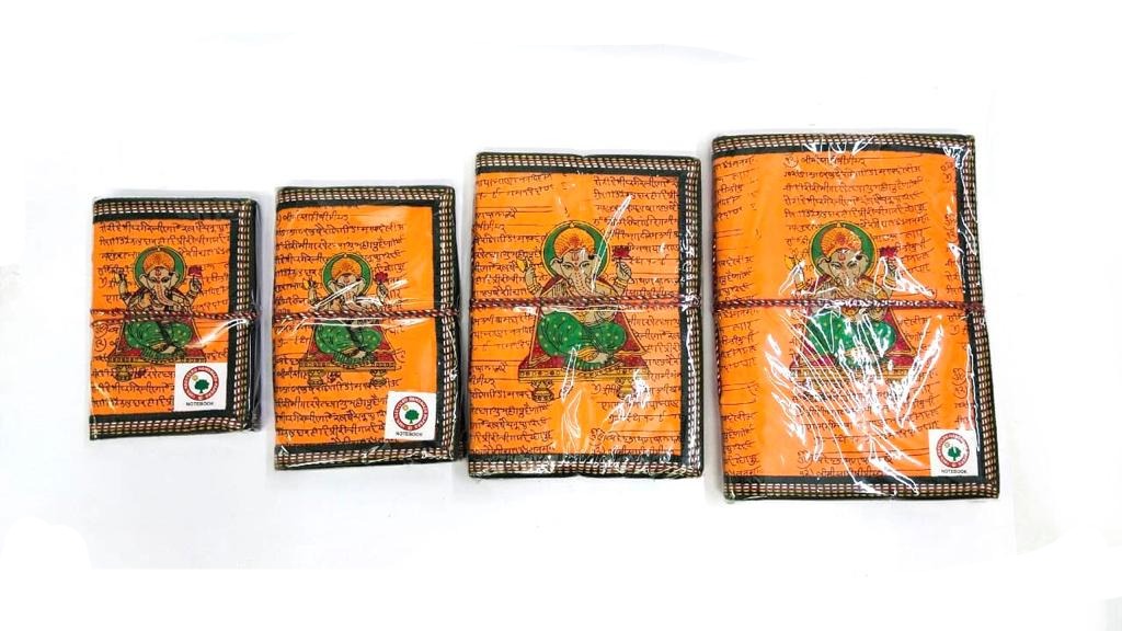 Ganesha Orange Shade Diary Notebook Stationery Collection Gifts By Tamrapatra