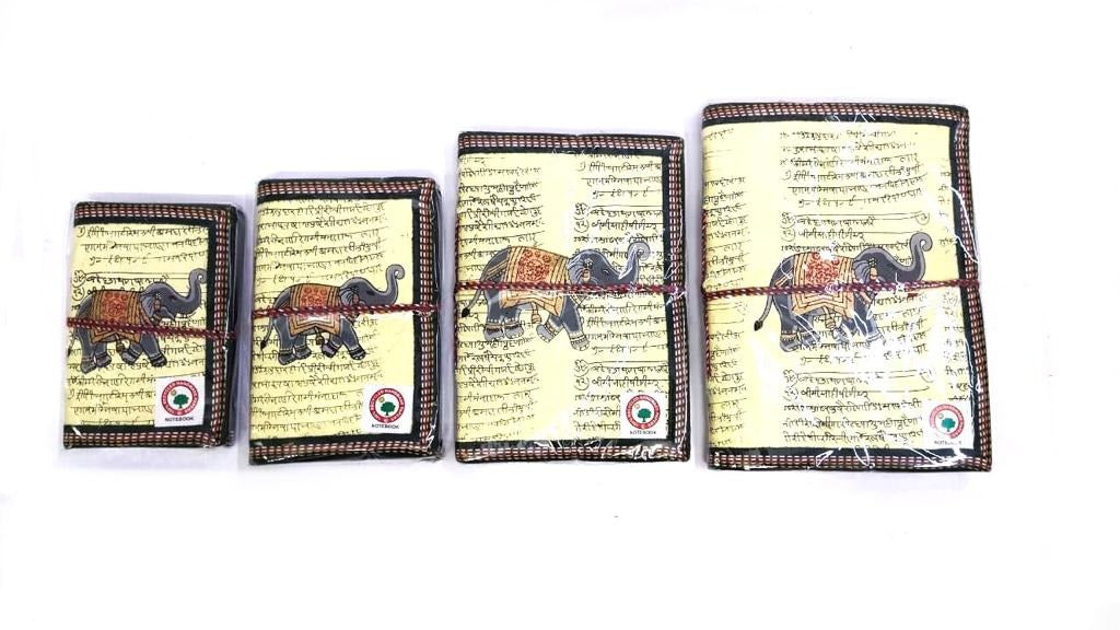 Handmade Diary With Recycled Paper Beige Shade Elephant From Tamrapatra