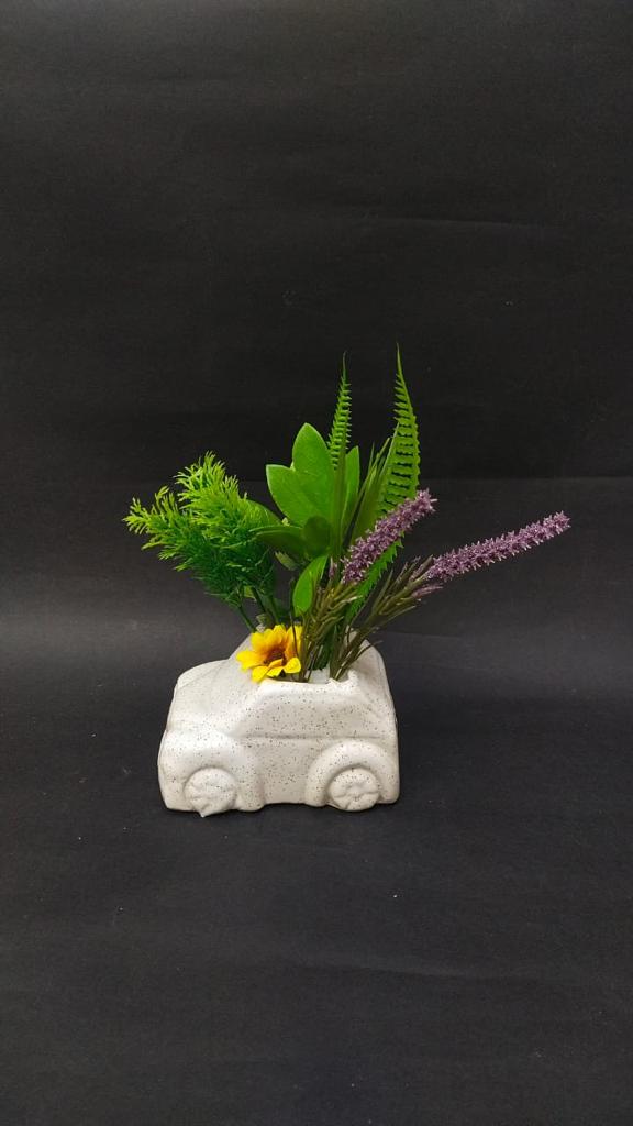 Car Design In Ceramic Pottery Huge Range Available With Plants Décor Tamrapatra