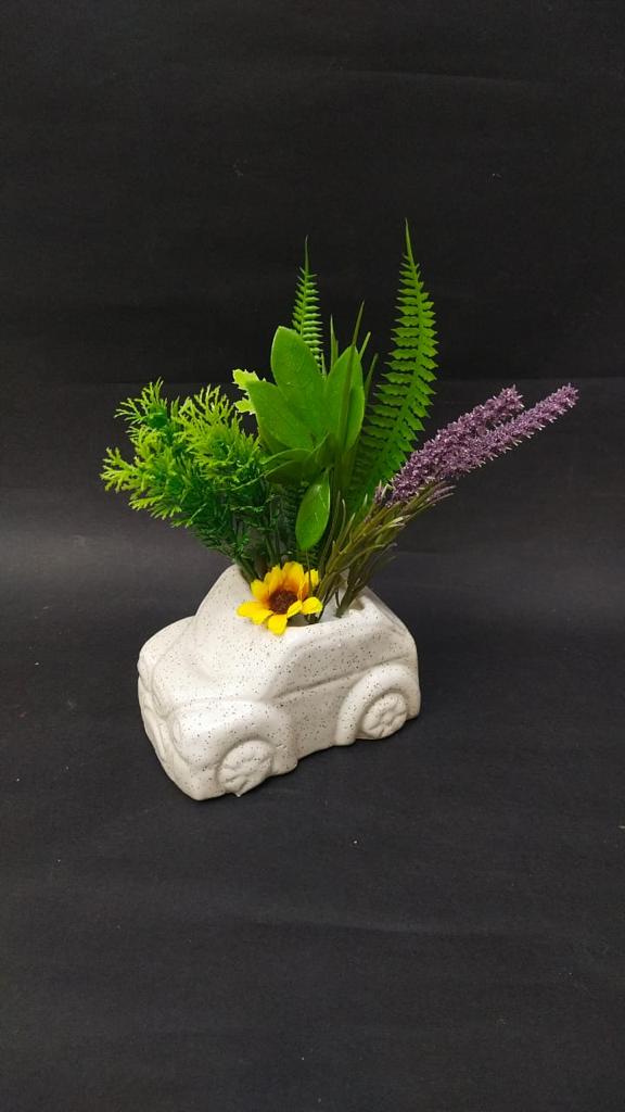 Car Design In Ceramic Pottery Huge Range Available With Plants Décor Tamrapatra