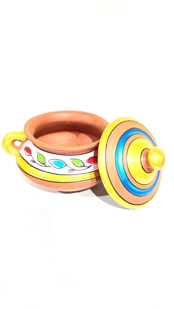 Patitli Set With Handles Hand Painted With Beautiful Shades Cooking Tamrapatra