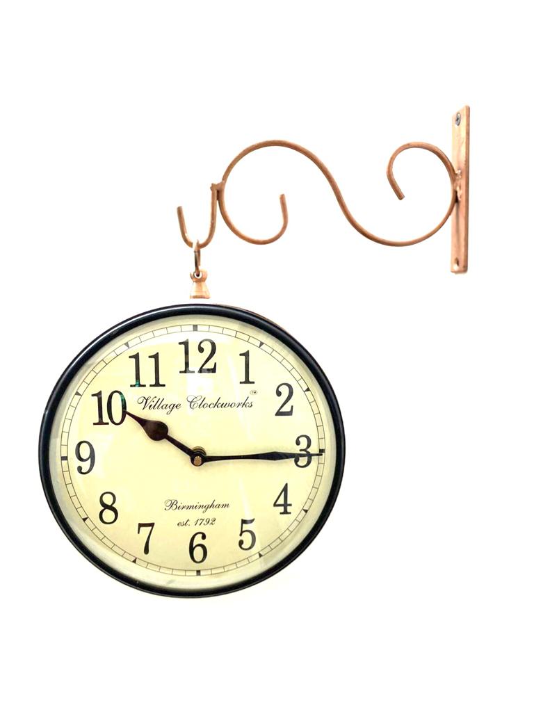 Attractive 2 Side Clock With Hanger Vintage Collection 8 Inches By Tamrapatra