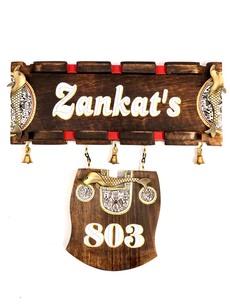 Premium Double Style Name Plate Combined Brass Fish Handles By Tamrapatra - Tamrapatra