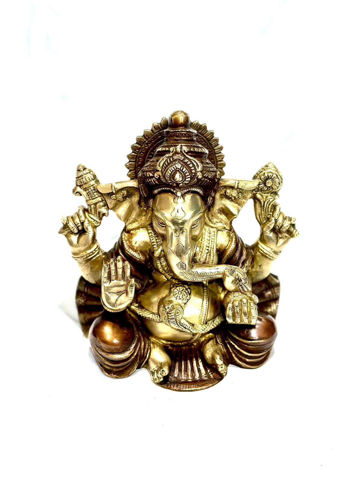 Beautiful Brass Idol Of Graceful Ganesha Home Office Décor By Tamrapatra