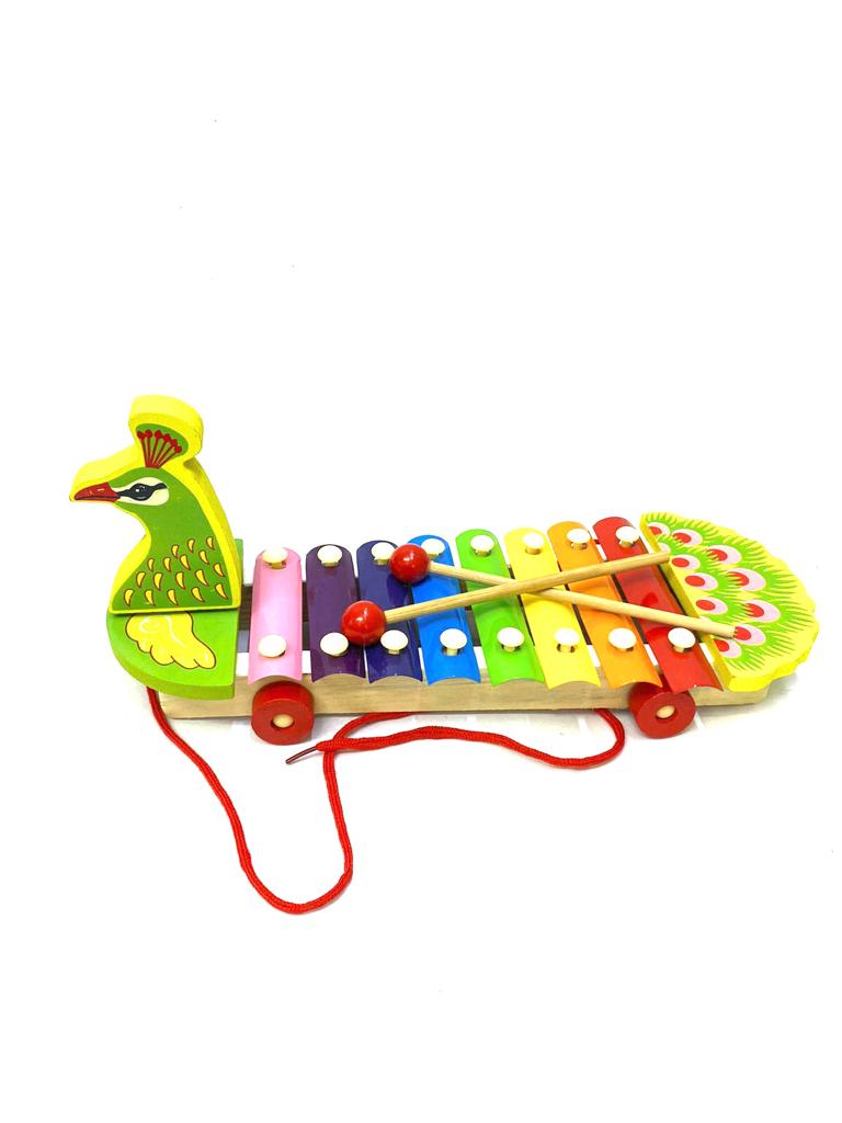 Kid's Corner Xylophone With Duck Design Handmade Wooden Toys Tamrapatra