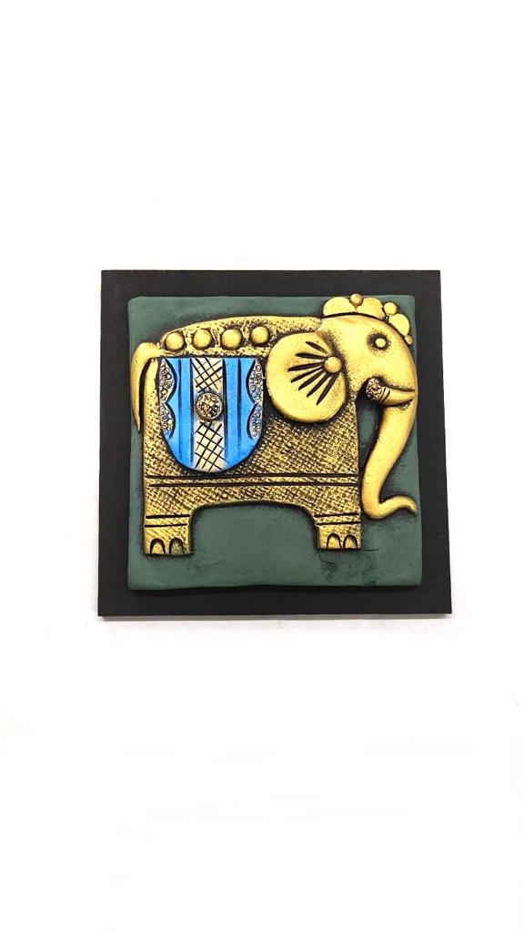 Royal Elephant Handcrafted Form Terracotta With MDF Home Décor By Tamrapatra