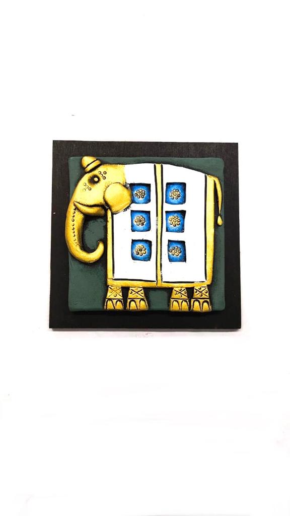 Royal Elephant Handcrafted Form Terracotta With MDF Home Décor By Tamrapatra