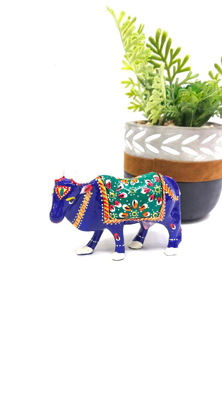 Cow Handcrafted From Metal Enamel Painted Series Souvenir Gifts From Tamrapatra
