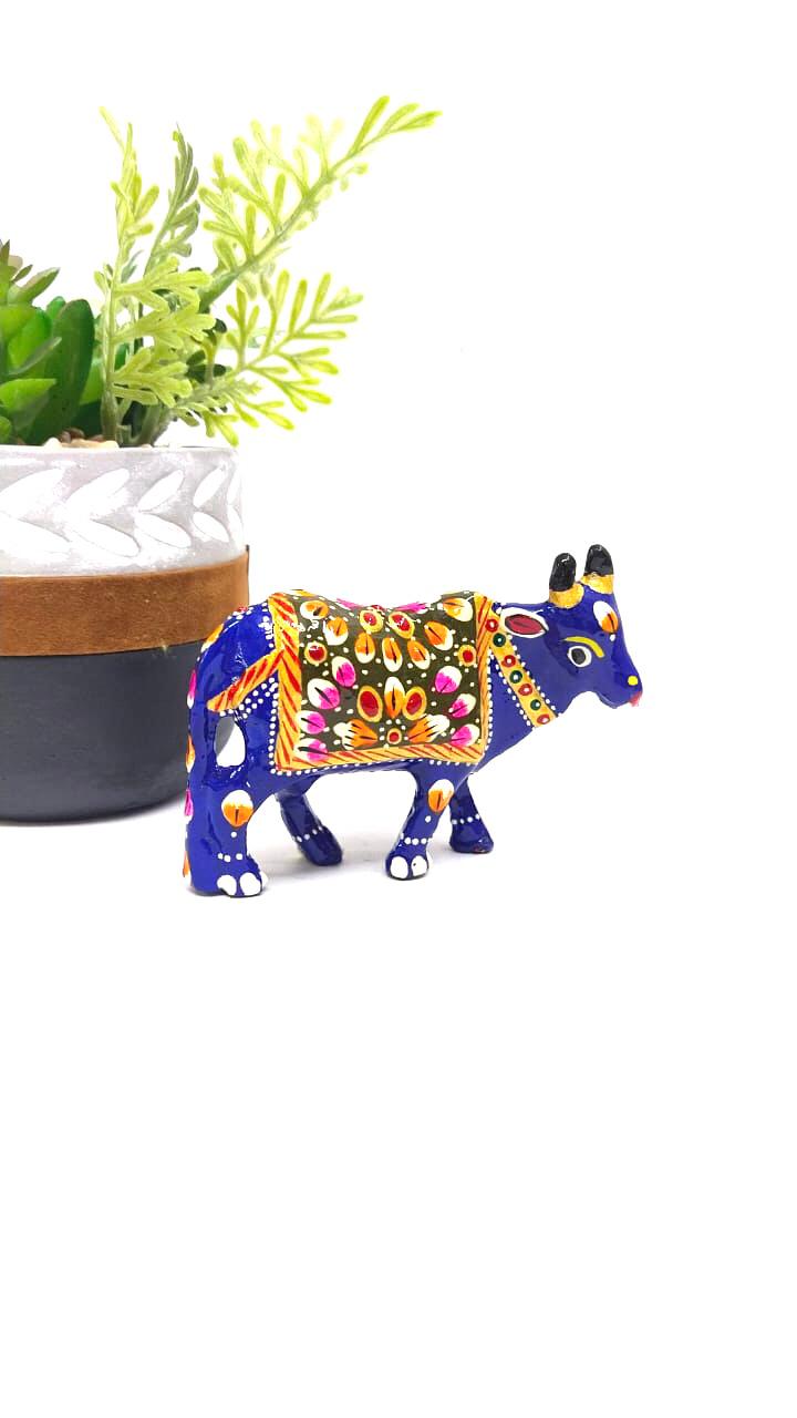 Cow Handcrafted From Metal Enamel Painted Series Souvenir Gifts From Tamrapatra
