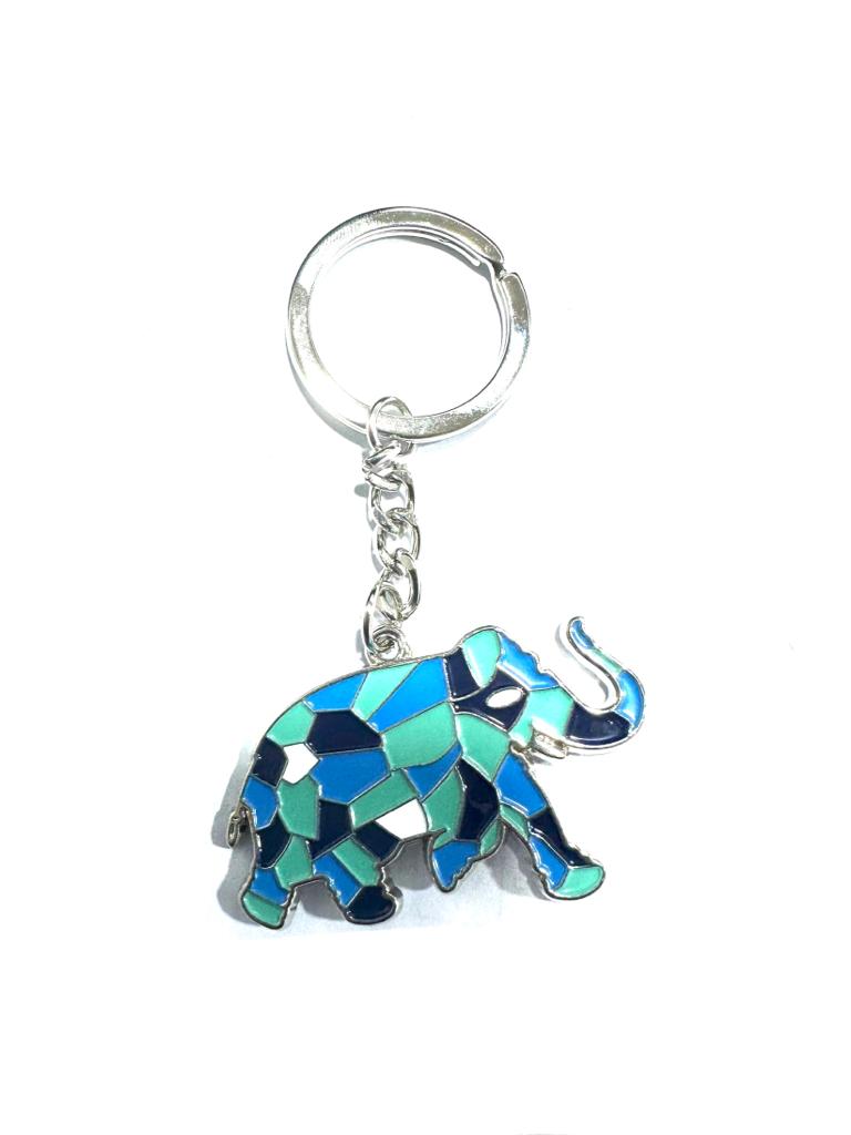 Metal Keychains Elephant In Various Shades Indian Souvenir Collection Tamrapatra