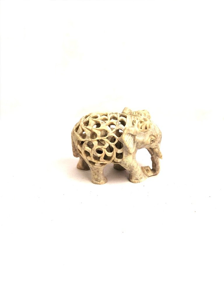 Fine Carved Elephant Ancient Stone Art By Indian Artisans Tamrapatra