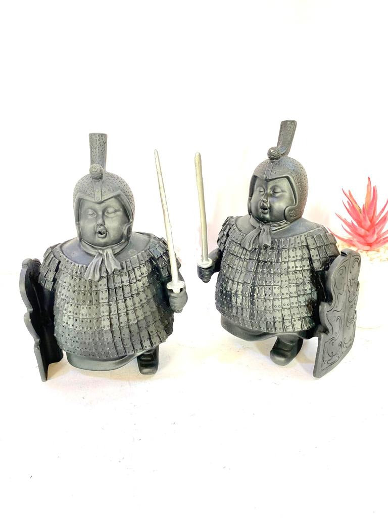 Modern Asian Warriors Soldiers Pair Set Of 2 Home Office Décor By Tamrapatra