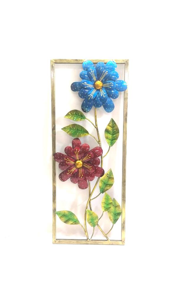 Flower Metal Hanging Frame Beautiful Shades Nature Inspired Art Tamrapatra