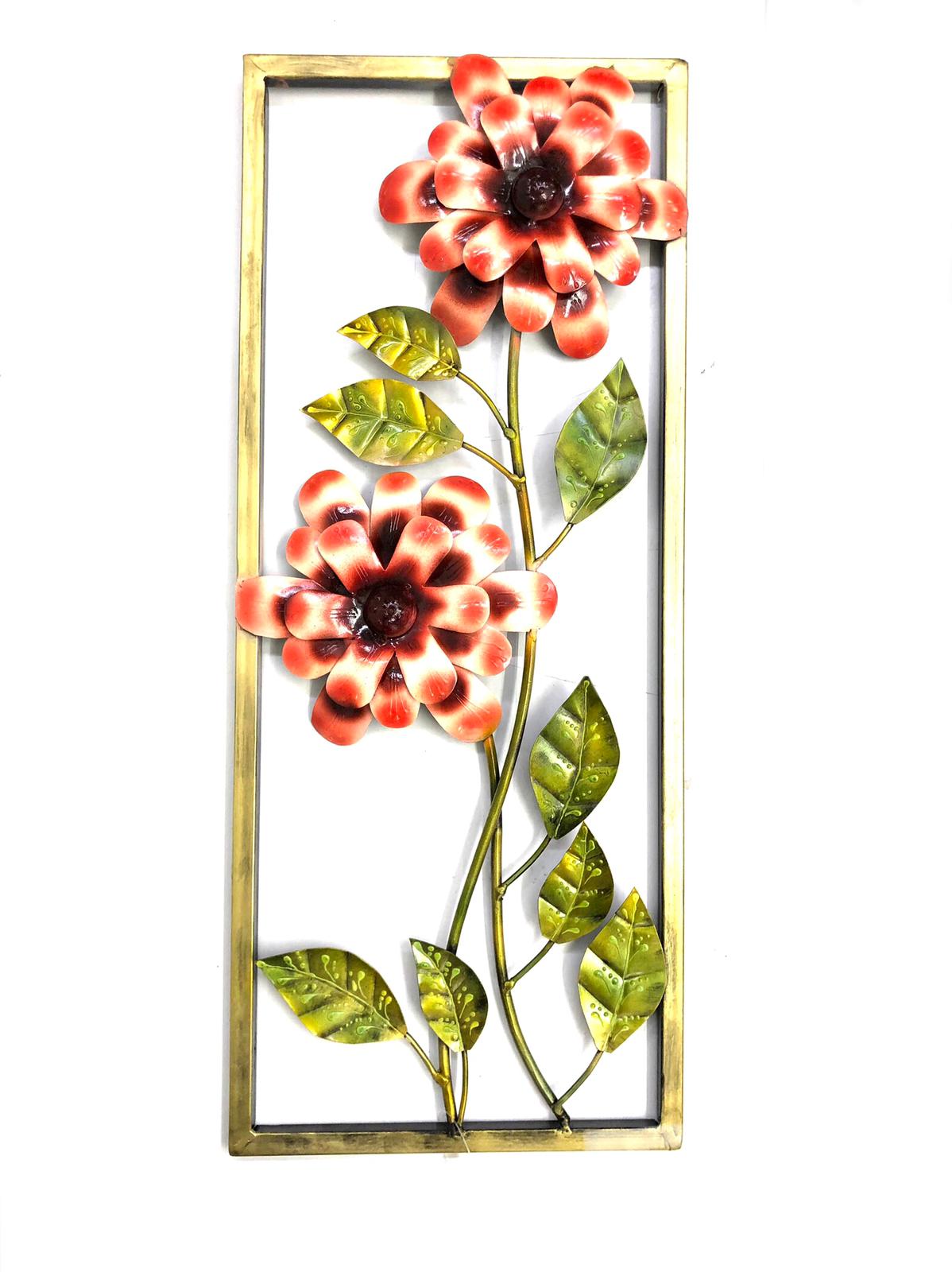 Flower Metal Hanging Frame Beautiful Shades Nature Inspired Art Tamrapatra