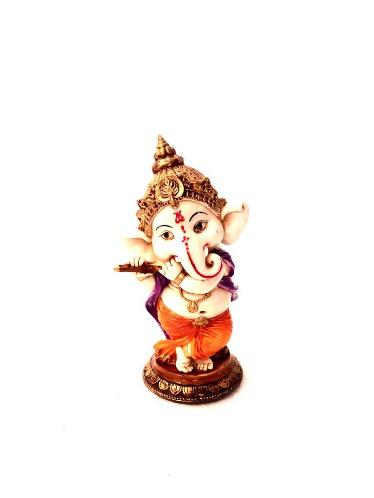 Playful Ganesha Musical Theme Resin Artefact Home Decor Tamrapatra - Tamrapatra