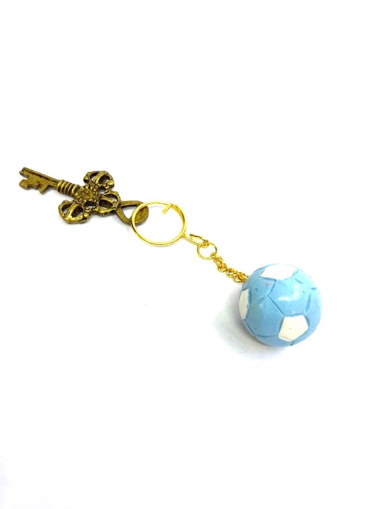 Football Multicolor Keychains Artwork Gifting's Hand Painted New By Tamrapatra