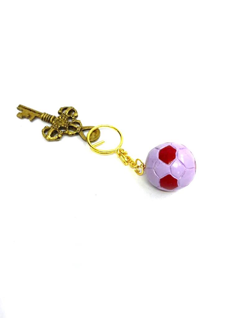 Football Multicolor Keychains Artwork Gifting's Hand Painted New By Tamrapatra