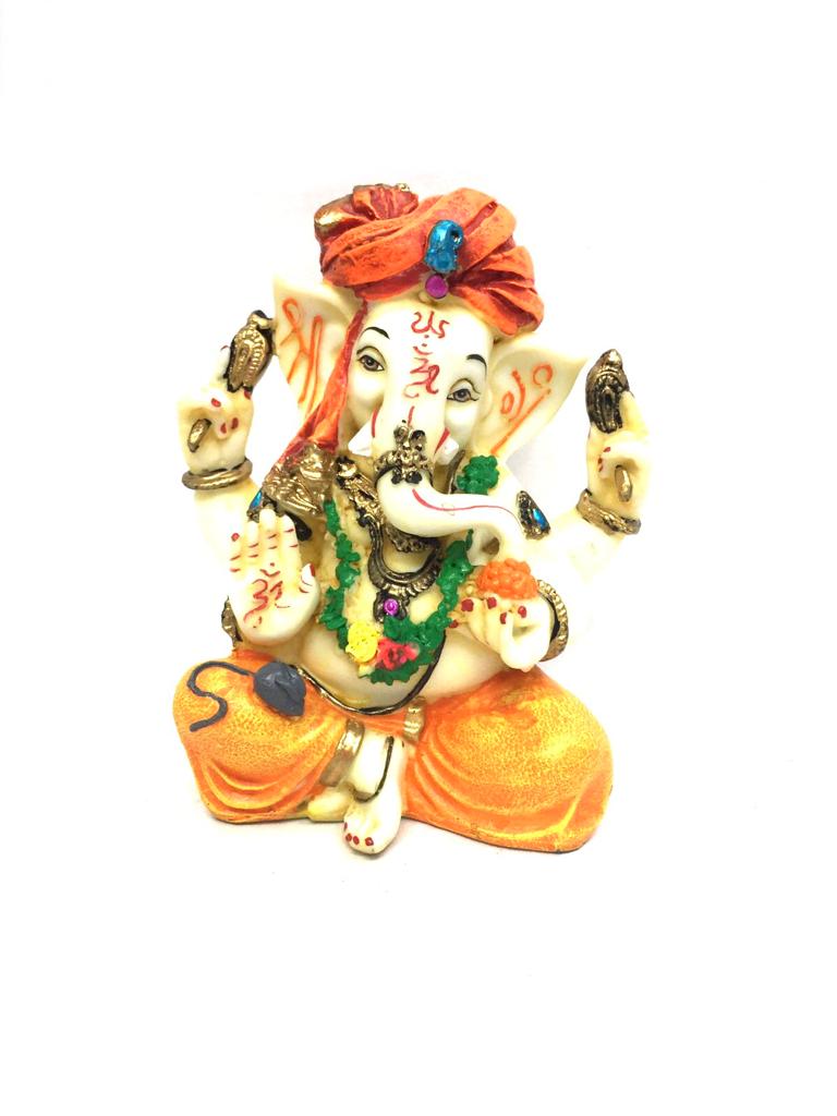 Exclusive Divine Collectibles Turban Ganesha Hand Painted From Tamrapatra