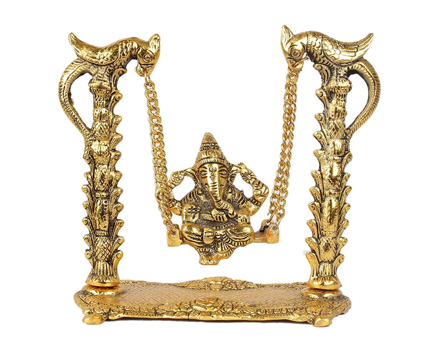 Parrot Jhula Ganesh Sweet Handcrafted Religious Metal Décor Articles Tamrapatra