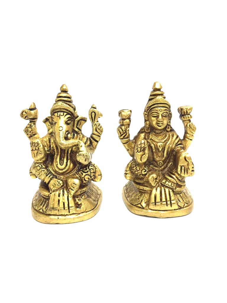 Hindu God & Goddess Collectible Ganesh & Lakshmi Set Of 2 By Tamrapatra