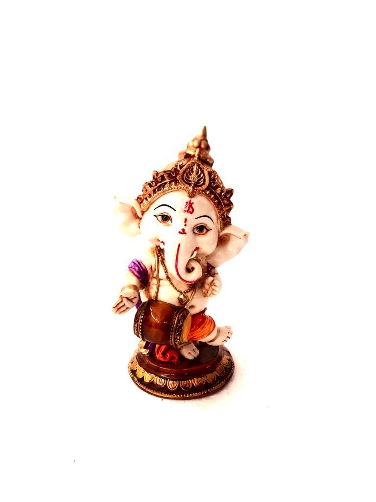 Playful Ganesha Musical Theme Resin Artefact Home Decor Tamrapatra - Tamrapatra