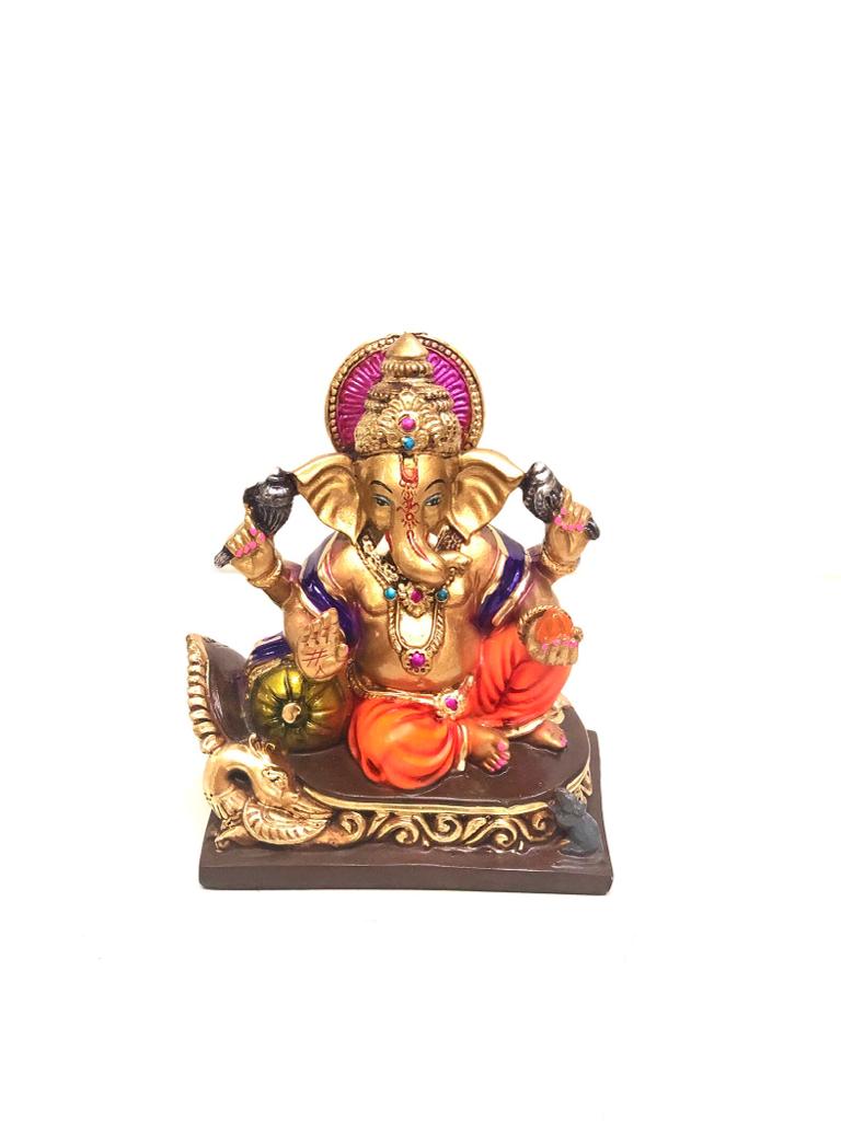 Ganpati Idols In Resin For Home Office Décor In Bronze Shades By Tamrapatra