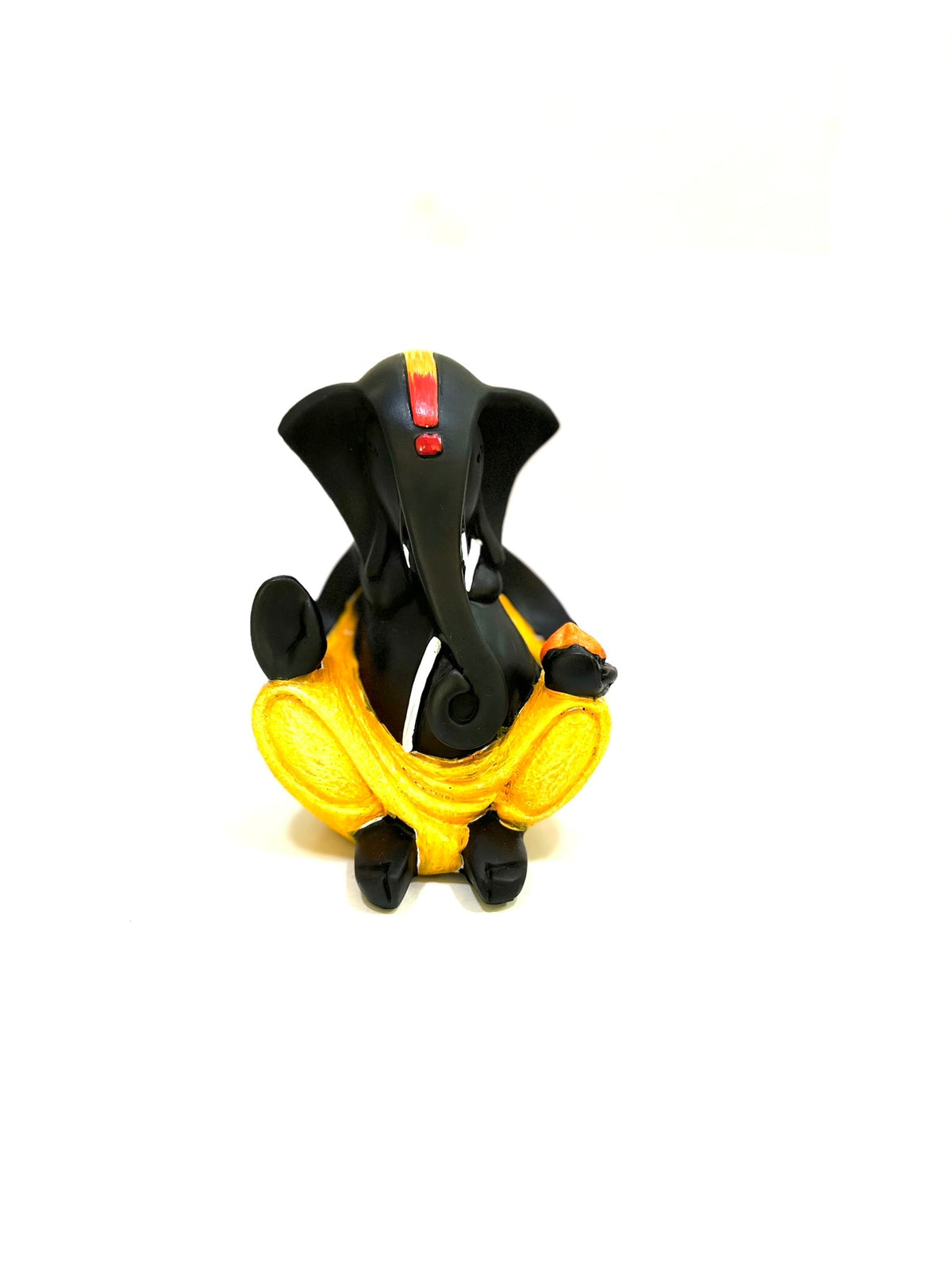 Lord Ganesha Deva Of Wisdom Resin Relics Elegant Style In Bold Black Tamrapatra - Tamrapatra