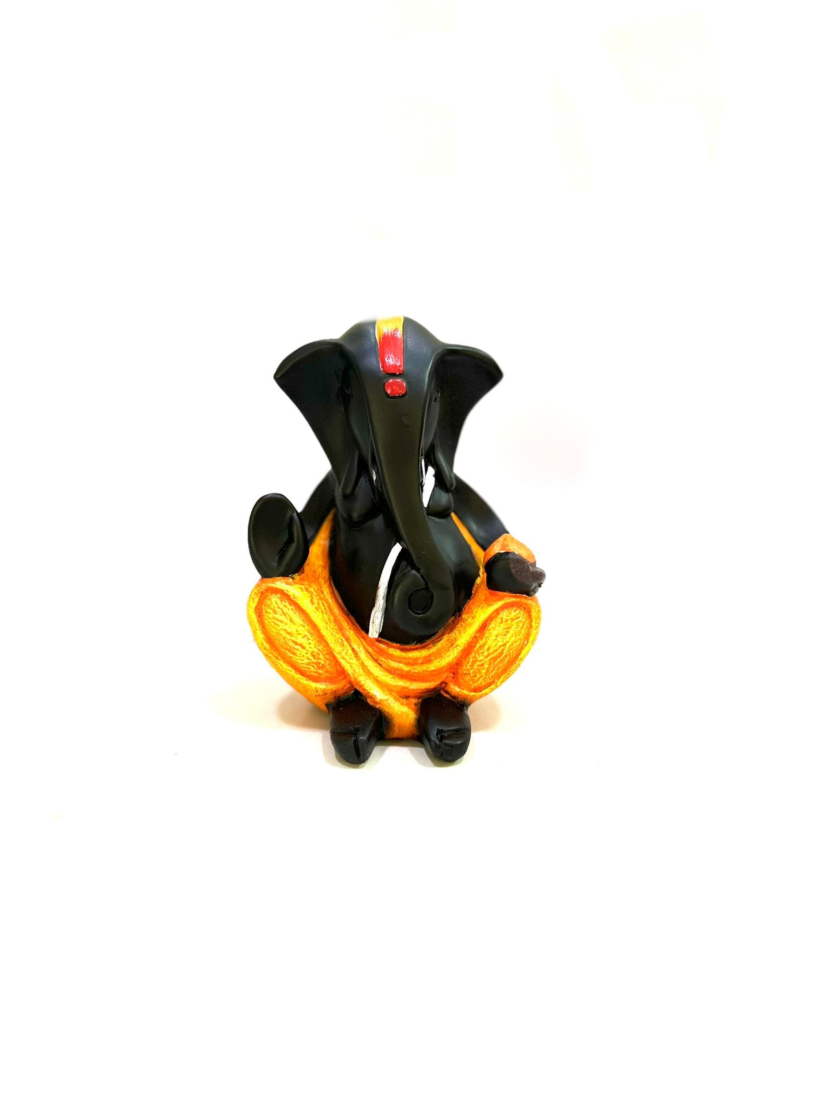 Lord Ganesha Deva Of Wisdom Resin Relics Elegant Style In Bold Black Tamrapatra - Tamrapatra