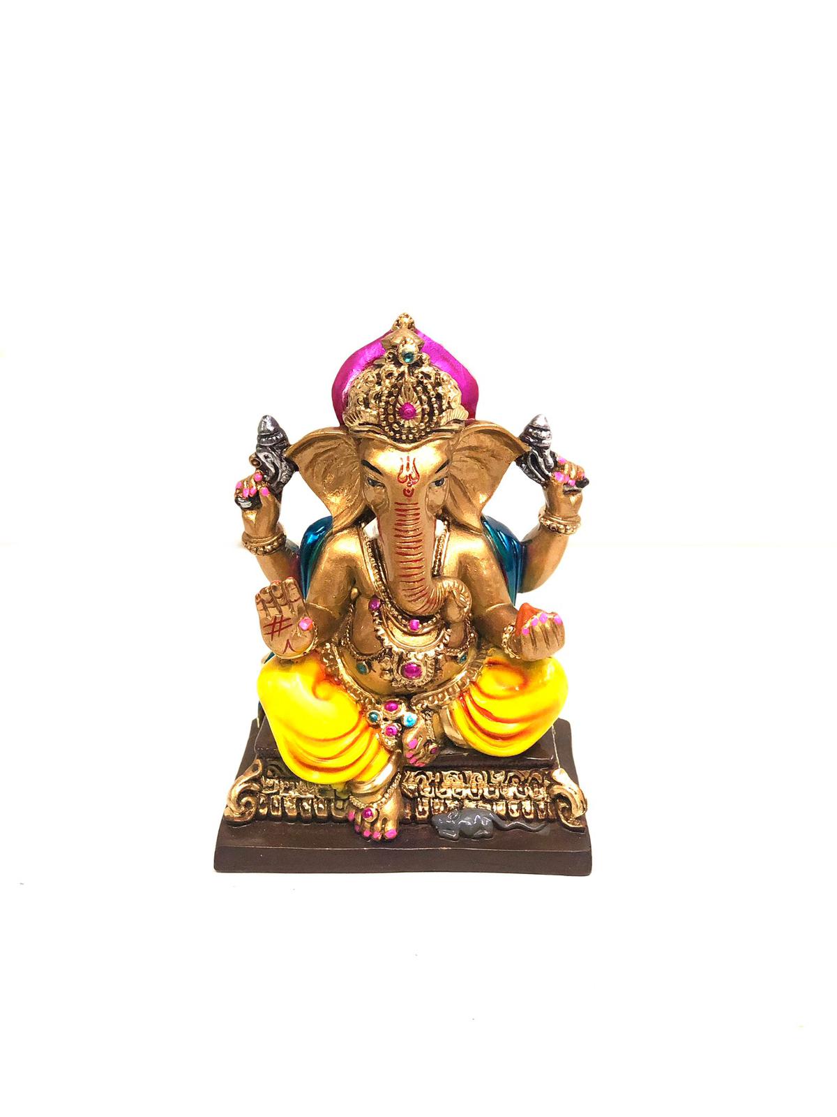 Ganesha Idols Bronze Shade In Various Models Hand Painted By Tamrapatra