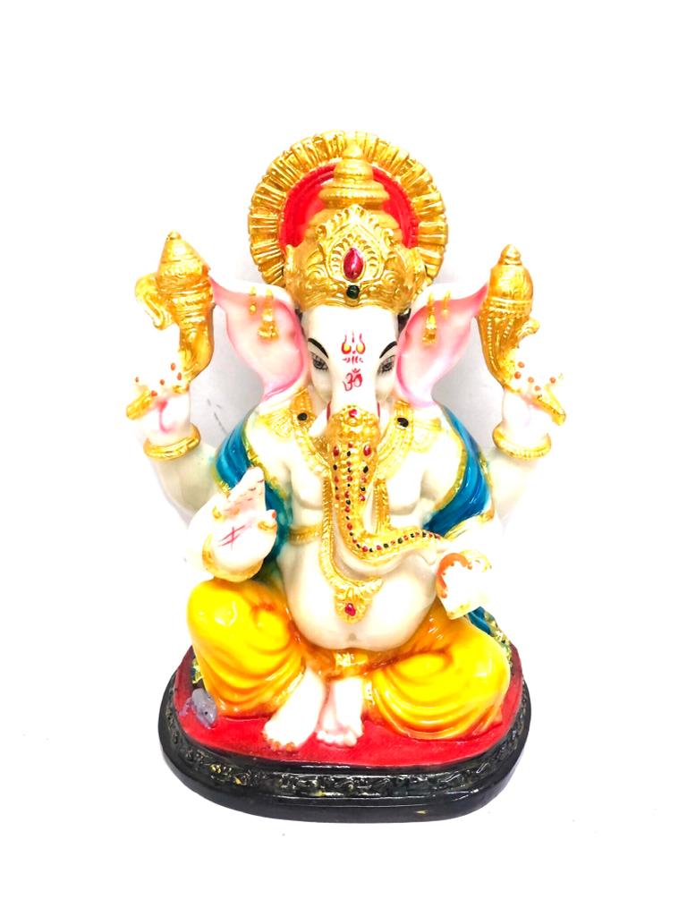 Religious Idol Hindu God Ganesha Handpainted Resin Auspicious Range By Tamrapatra