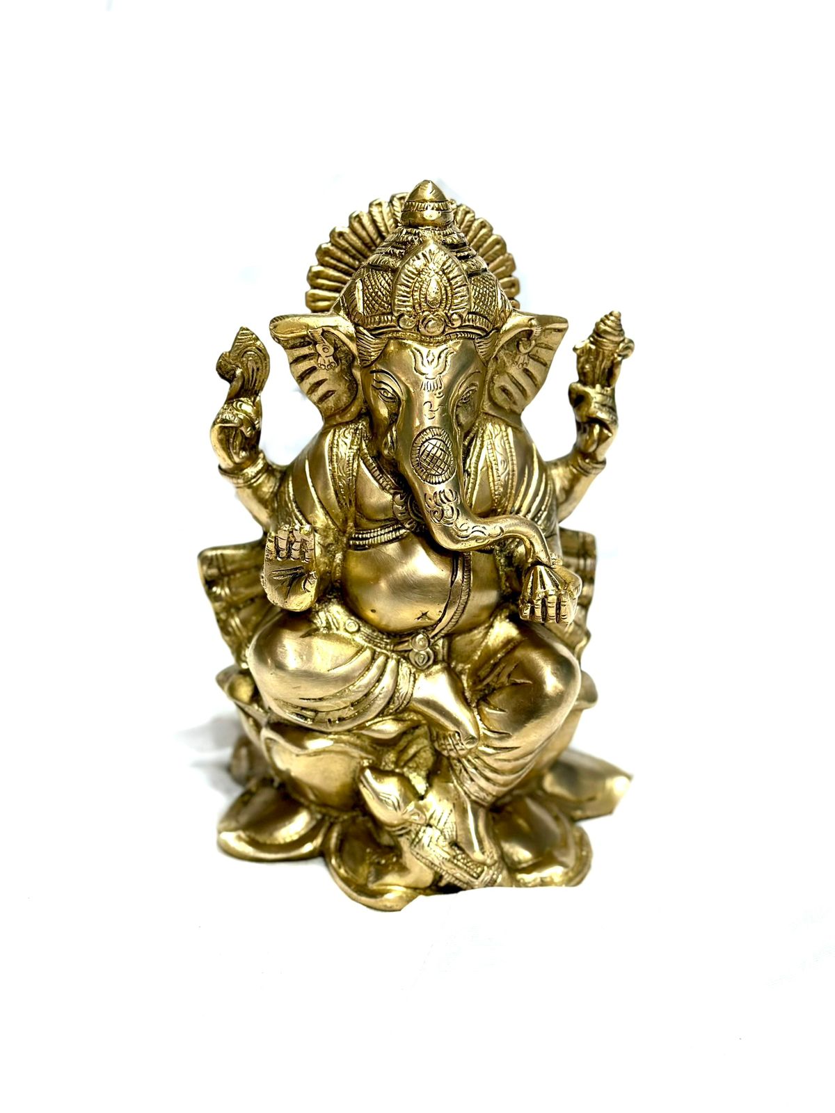 Beautiful Brass Idol Of Graceful Ganesha Home Office Décor By Tamrapatra