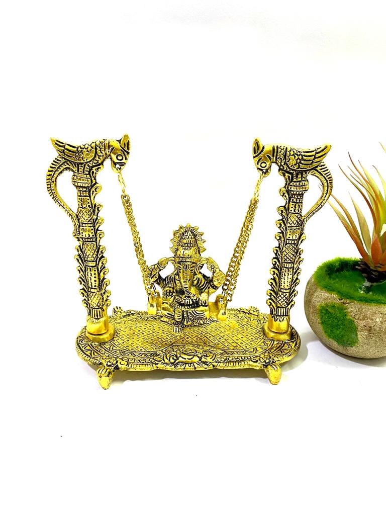 Parrot Jhula Ganesh Sweet Handcrafted Religious Metal Décor Articles Tamrapatra