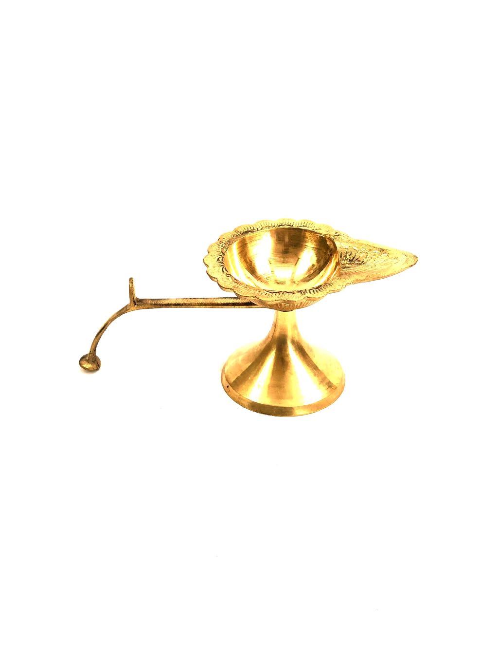 Brass Ganga Arti Diya For Devotional Rituals In Various Sizes Available Tamrapatra