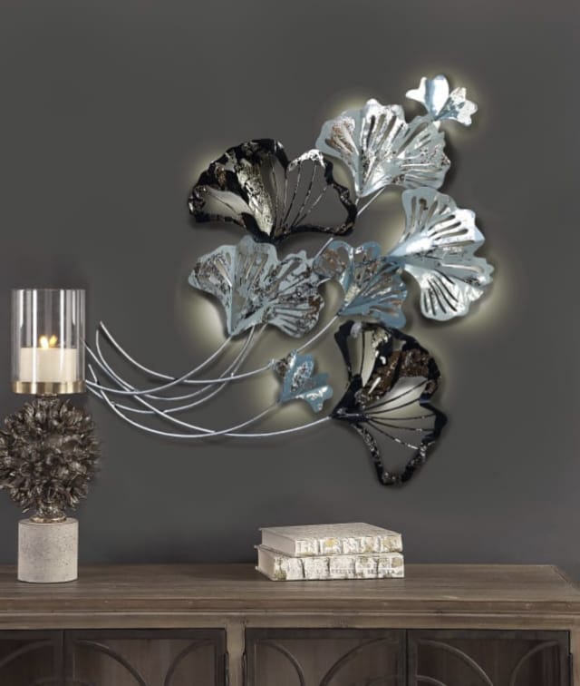 Ginkgo Leaf Metal Wall Art Decoration Exclusive Shades To Enhance By Tamrapatra