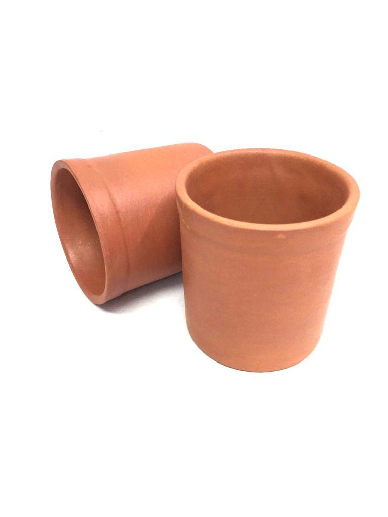 Cylindrical Glass Earthen Beverage Specials Plain & Hand Painted By Tamrapatra