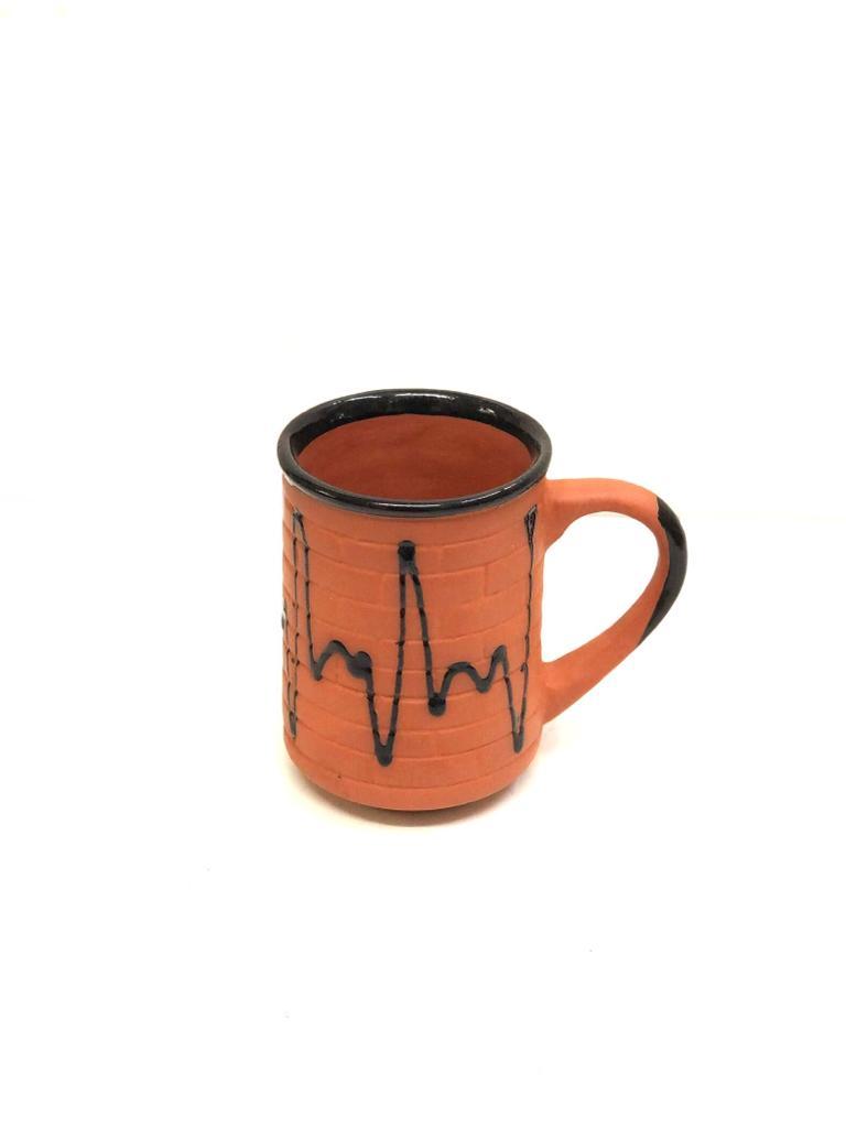 Tea Coffee Beverages Earthen Mugs Glazed With Easy Carry Terracotta Tamrapatra