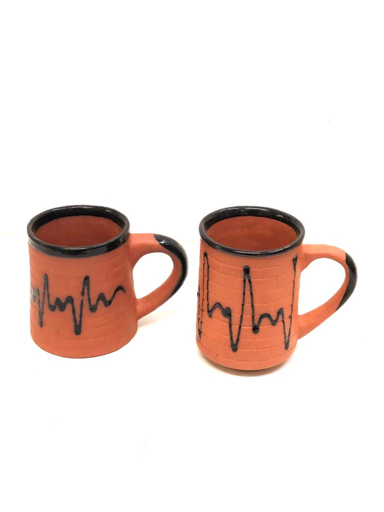 Tea Coffee Beverages Earthen Mugs Glazed With Easy Carry Terracotta Tamrapatra